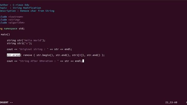 Remove Character[s] from String || C/C++ || Most easy and quick way смотреть онлайн