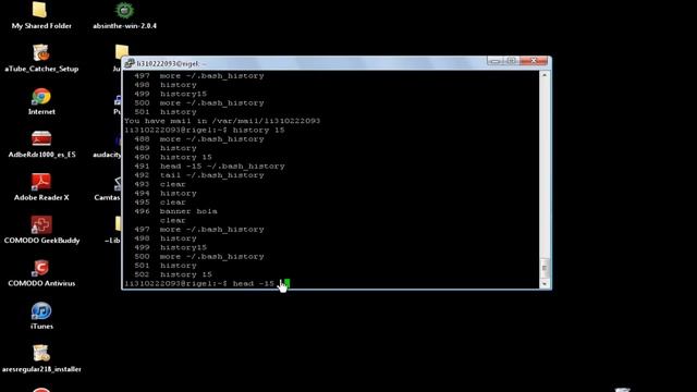 Comandos UNIX like history смотреть онлайн