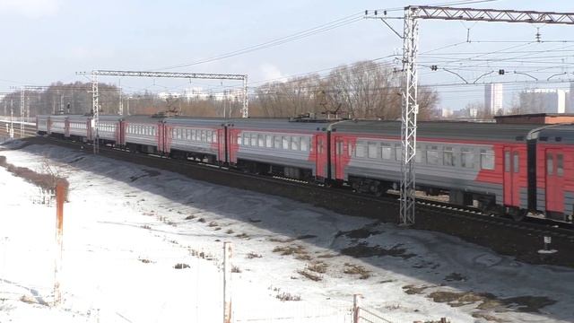 Электропоезд ЭР2К-1200 (ТЧ-22) пригородный поезд № 6959, Москва-Каланчёвская - Тула-1. смотреть онлайн