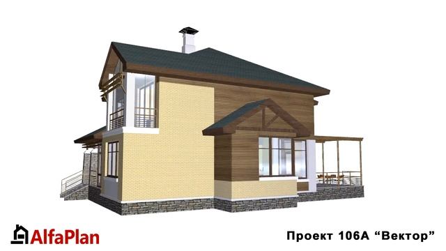Проект загородного дома 106А "Вектор" смотреть онлайн