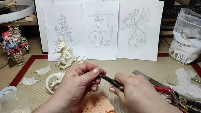 ??Ватная игрушка ДРАКОША СРЕДНЕНЬКИЙ. Урок 8. Делаем крылья, хребет и волосы. смотреть онлайн