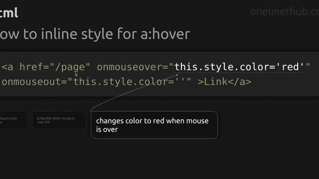 How to inline style for a:hover #html смотреть онлайн