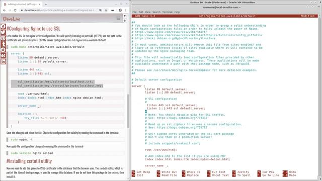 Adding a trusted self-signed SSL certificate to Nginx on Debian/Ubuntu смотреть онлайн