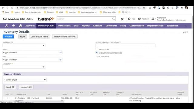 Inventory Count: Show Errors And Processed Records смотреть онлайн