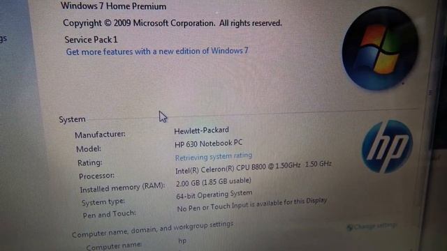 P70185 - HP 630 Note Book. 15.6 Display, Intel Processor. 2GB Ram, 500GB HDD Windows 7. смотреть онлайн