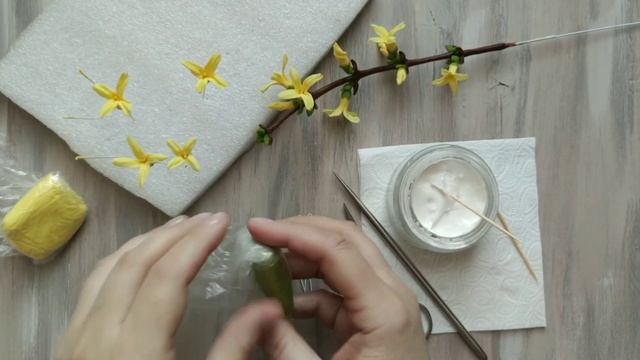 МК "Форзиция" - лепим из холодного фарфора смотреть онлайн