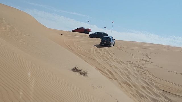Pajero 3.5 makes a steep ascent in soft sand laden with camping gear in liwa nov 17 2018 смотреть онлайн