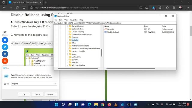 Disable Rollback feature of Windows Installer in Windows смотреть онлайн