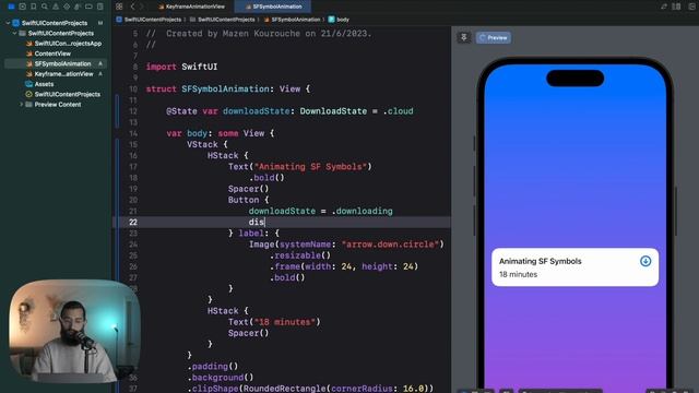 Animated SF Symbols | SwiftUI Tutorial | iOS 17 | Xcode 15 смотреть онлайн
