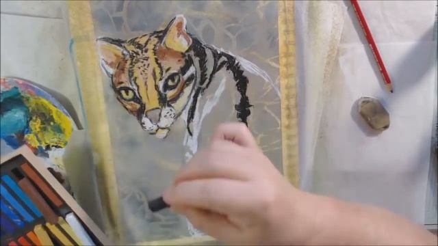 Animal Portrait May - Ocelot with Pastel Sticks смотреть онлайн