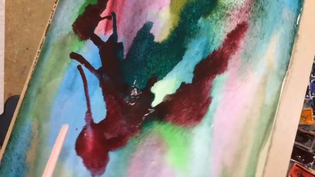 Кляксография. Акварель. Абстракция. Рисование для детей. смотреть онлайн