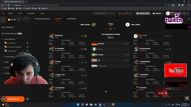 CS:GO Live on FACEIT PREMIUM смотреть онлайн