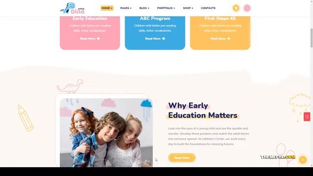Littledino - Modern Kids WordPress Theme art preschool Kuramochi смотреть онлайн