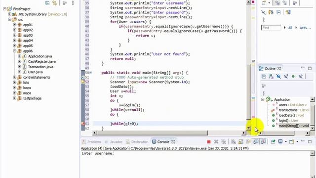 Java Programming #66 User login part2 смотреть онлайн