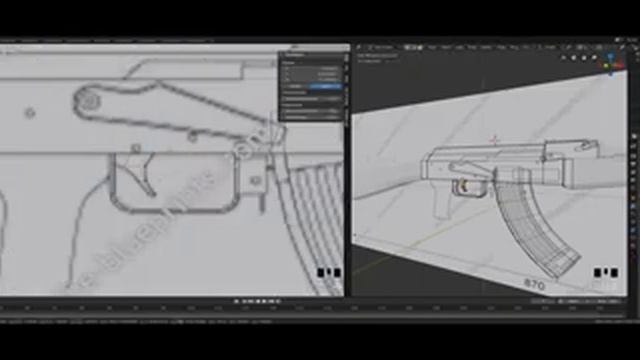 Blender 3D Modeling AK-47 Rifle Timelapse [Low Poly] смотреть онлайн