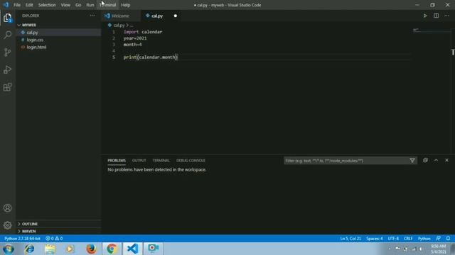 Print calendar in python | Python program's смотреть онлайн