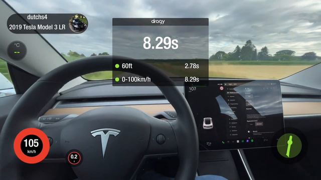 Tesla Model 3 Long Range 2019 DRAGY Acceleration Chill & Standaard  0-100