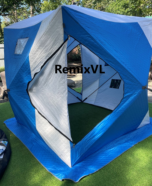 магазин RemixVL: 2 входа Палатка куб зимняя 200x200x215см 3 слоя стеганная 1620B автоматическая смотреть онлайн
