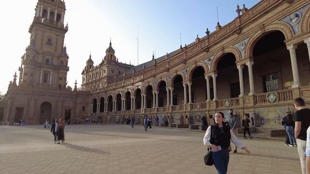 [4k] This square is the most beautiful square in Spain.(Spain Square).Plaza de España смотреть онлайн