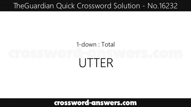 The Guardian Quick Crossword Answers for #16232 смотреть онлайн