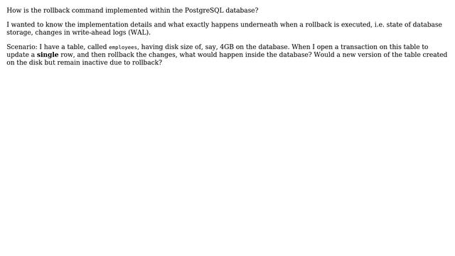Implementation of Rollback in PostgreSQL смотреть онлайн