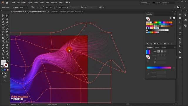 How to abstract lights with a background dynamic beam In Adobe Illustrator смотреть онлайн
