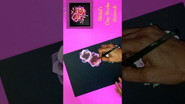 Learn to paint-One Stroke Flower #shorts acrylic painting смотреть онлайн