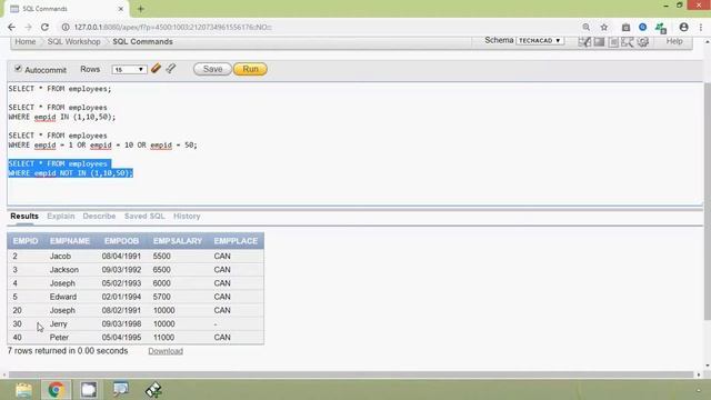 Oracle Tutorial - IN Operator смотреть онлайн