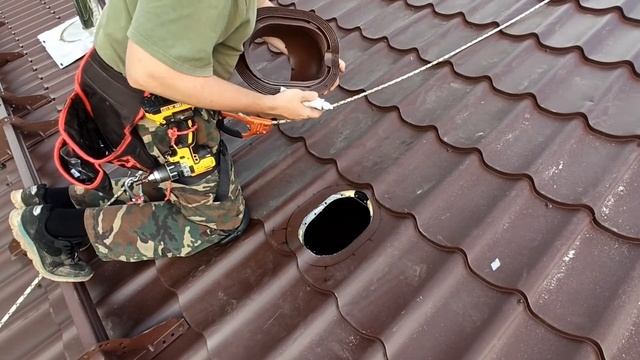 Монтаж вентиляции Vilpe на металлочерепицу - Часть 1 - фановая труба