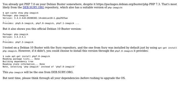 DevOps & SysAdmins: How can I install the imagick extension in PHP 7.0 on Debian Buster? смотреть онлайн