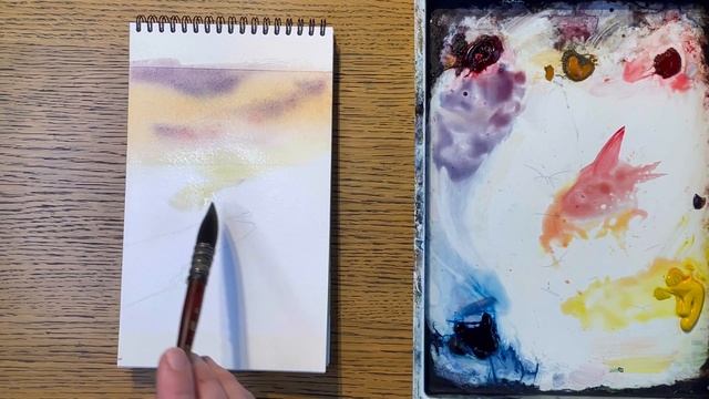How to paint a winter landscape (Watercolor) смотреть онлайн