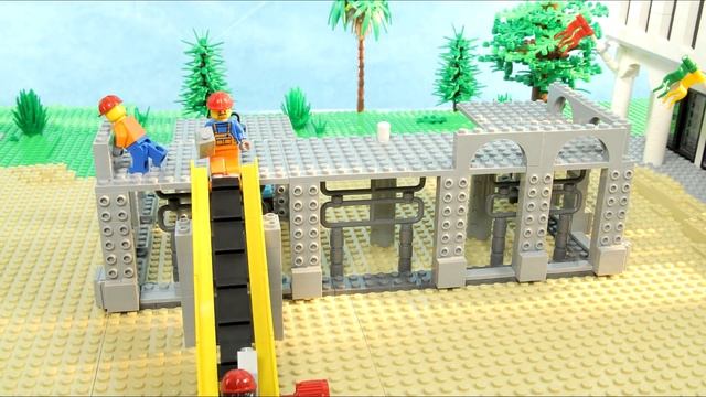 Lego Construction Site (Skyscraper Building, Mobile Crane, Excavator) смотреть онлайн