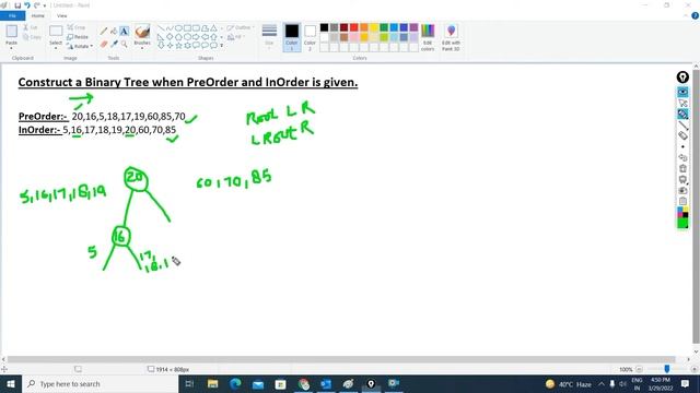 Construct a Binary Tree when PreOrder and InOrder are given. смотреть онлайн