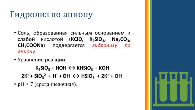 ГИДРОЛИЗ СОЛЕЙ. Теория + практика смотреть онлайн