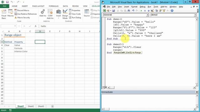 สอน Excel VBA: การใช้ Range Object ตอนที่ 1 смотреть онлайн