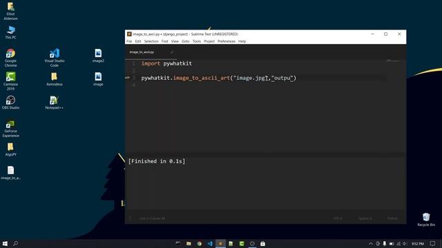 Image to ascii art using Python with just two lines of Code смотреть онлайн