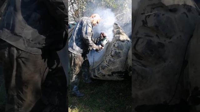 Как разрезать покрышки от трактора или погрузчика самому?
