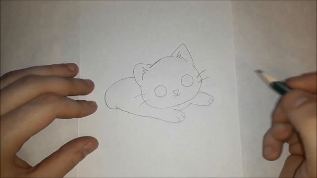 Как нарисовать рыжего кавайного котика? смотреть онлайн