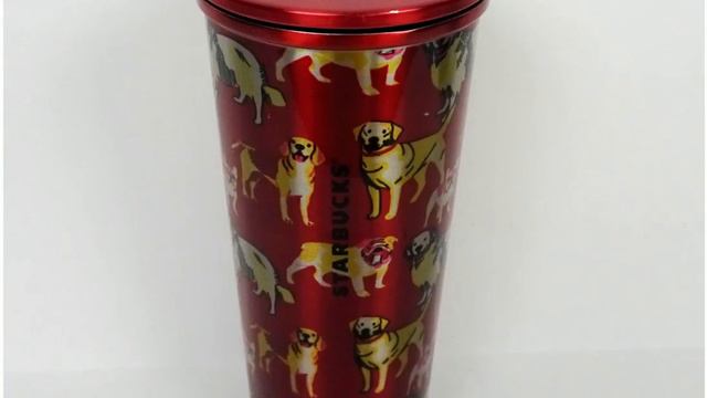 Starbucks Dogs Stainless Steel Cold Cup Tumbler Grande 16 Oz Pets Animals Red