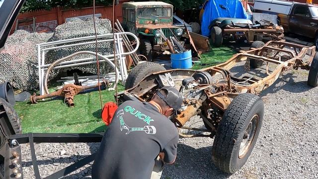 Using my 1929 Ford Model AA Tow Truck to Drag Out an Old Dodge Truck Chassis смотреть онлайн