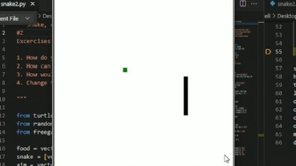 Designing Basic snake Game using Python || VScode || Visual Studio Code || Snake Game