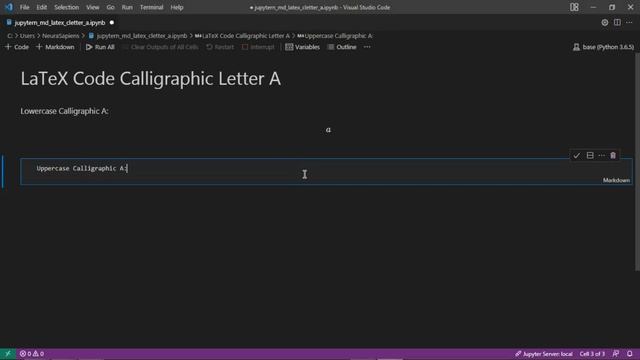 Jupyter Notebook | Markdown | LaTeX | How to Add A Calligraphic Letter A Using LaTeX Code смотреть онлайн