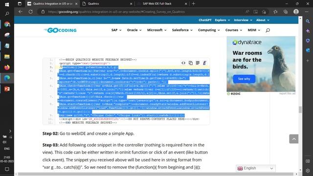Integrate Qualtrics in SAP UI5 Using JavaScript Snippet | SAP | JavaScript смотреть онлайн