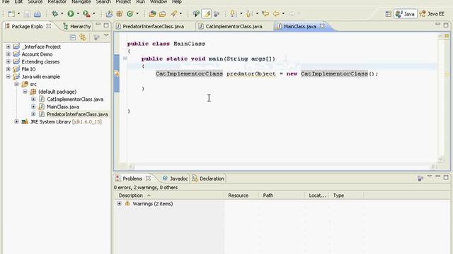 Java Interface Simple Example смотреть онлайн