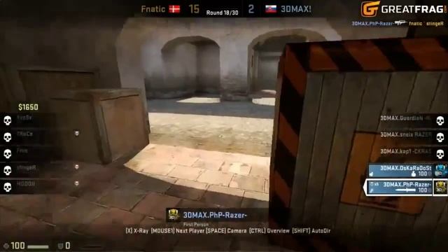 CS GO 3DMAX PhP ace against Fnatic by Rahim смотреть онлайн