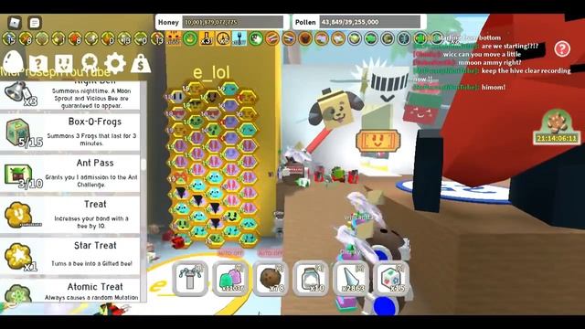 WORLD FIRST FULL LVL 20 HIVE | SPENDING 555 TRILLION HONEY ON TREATS | BEE SWARM SIMULATOR смотреть онлайн