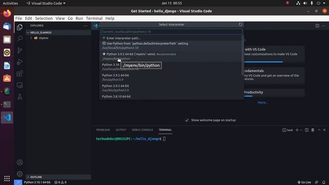 How to Create Django Project on VSCode with Python3.9 VENV | Django Tutorial in Visual Studio Code смотреть онлайн
