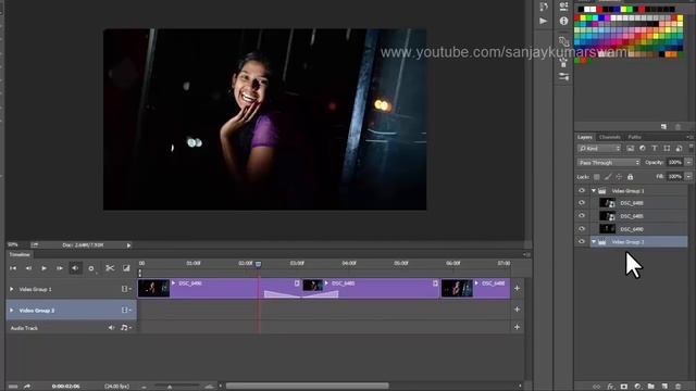 #99 Photoshop Video Time line (How to edit video, animation with Effects) смотреть онлайн