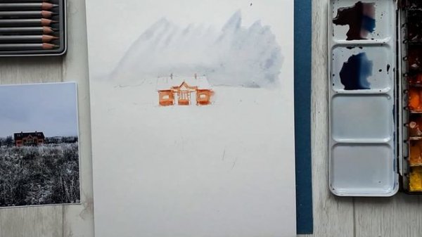 Обзор карандашей Derwent Graphitint/Процесс рисования пейзажа в смешанной технике