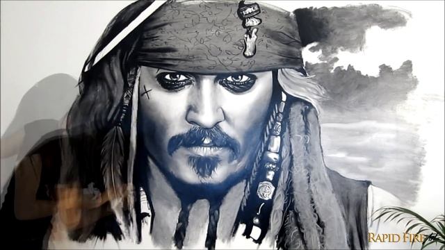 Painting Johnny Depp on my Apartment WALL смотреть онлайн